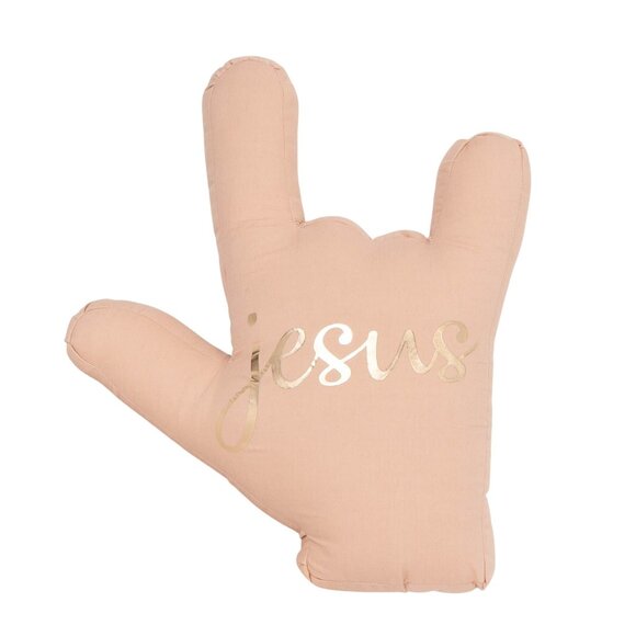 Jesus I Love You Sign Language Plush Stuffed Pillow Christian Decor ILY - Picture 1 of 4
